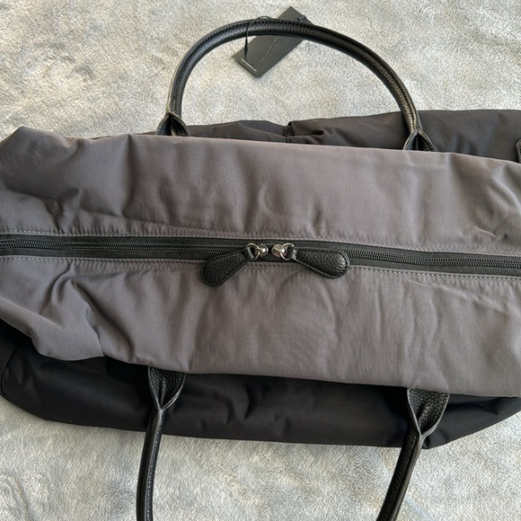 🎯NWT Ted Baker London Plier Nylon Holdall Duffle Bag Black Gray - Picture 7 of 16